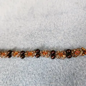 Orange and Bronze Autumn Bracelet Featuring Bicones