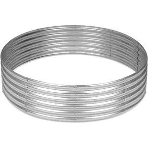 4x4x1 FT Round Galvanized Raised Garden Bed – Outdoor Steel Fire Pit Ring & Large Metal Planter Box for Gardening Vegetables & Flowers