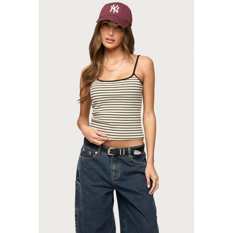 Gretta Striped Ribbed Tank Top