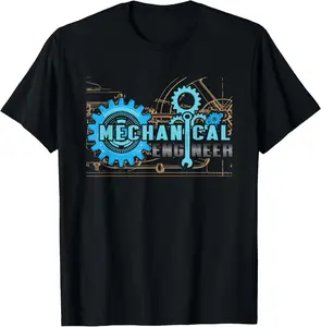 100% Cotton Mechanical Engineer Engineering Students and STEM Enthusiast T-Shirt Fabric Menswear gift for all streetwear