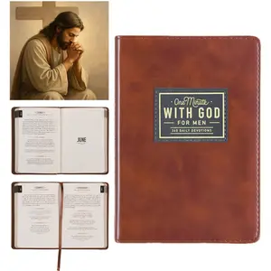 One Minute with God for Men | 365 Devotions in Brown Faux Leather | Daily Faith & Encouragement Journal | Portable 365-Day Reflection Book | Perfect Gift for Christmas, Birthdays, Holidays & New Year | Men’s Christian Self-Improvement Devotional Notebook