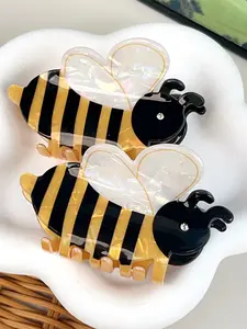 Cute Honey Bee Acetate Claw Clip | Y2K Cottagecore Animal Hair Catch, Aesthetic Bumble Bee Hair Accessory for Women & Girls