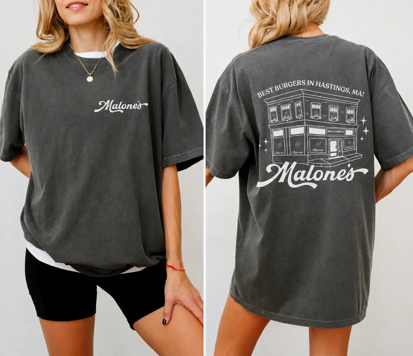 Comfort Colors® Malone's Bar T-Shirt, Best Burgers Hastings MA, College Hockey Romance Shirt, Fictional Boyfriend Tee, Campus Romance Top