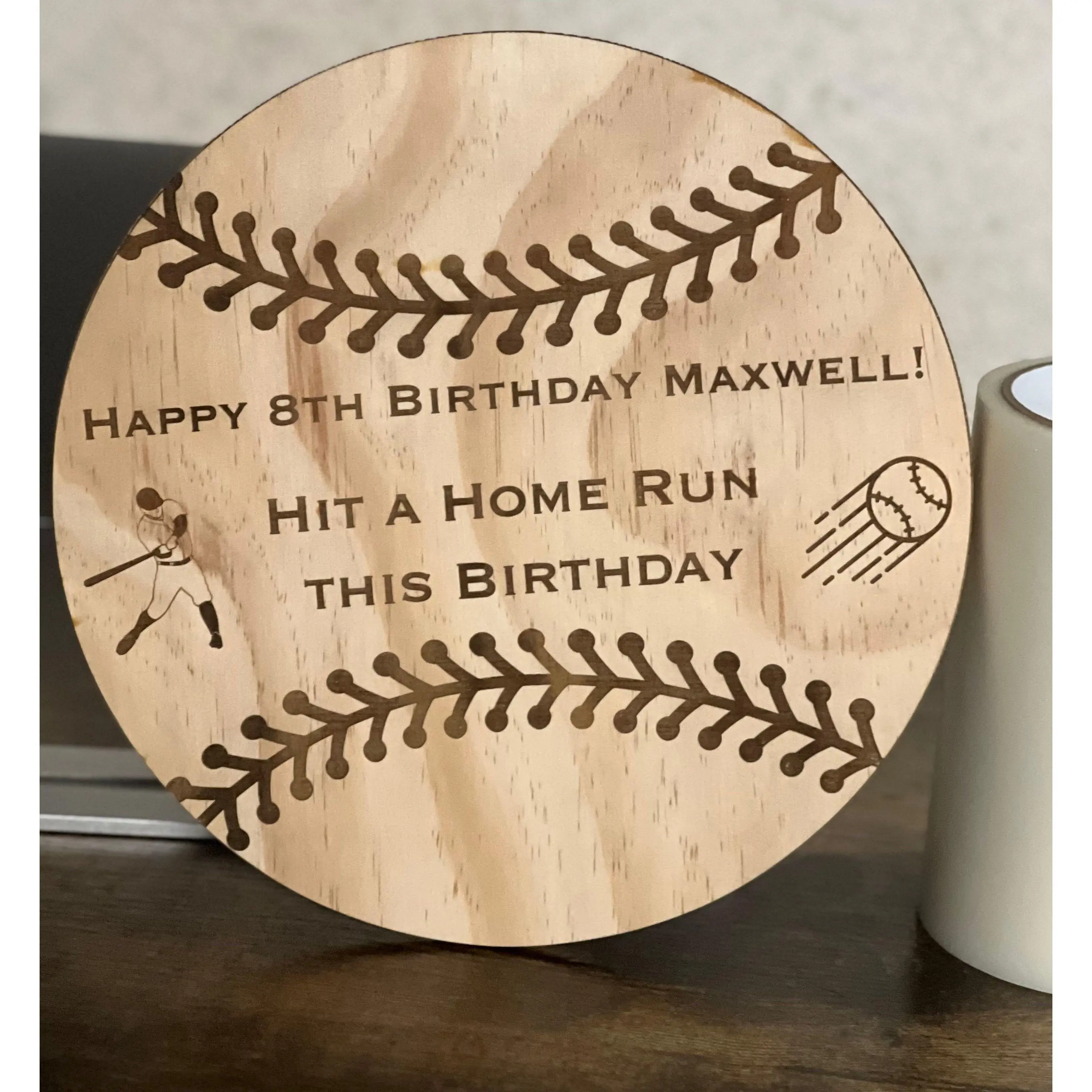 Customizable Baseball Engraved out of Wood