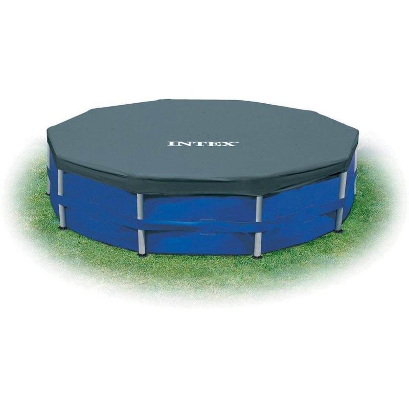 Intex 12-Foot Round Metal Frame Above Ground Swimming Pool Debris Cover, Blue