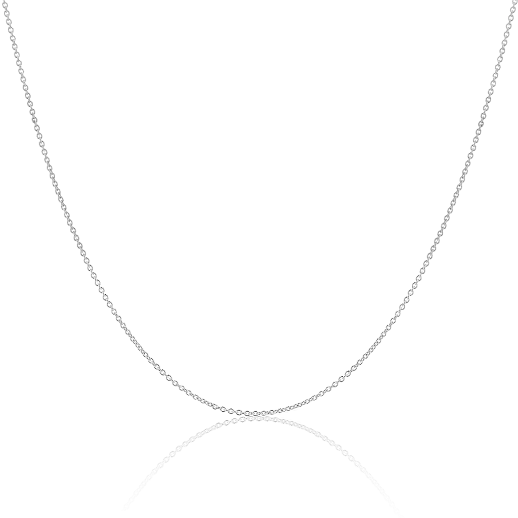 14K White Gold Adjustable 1.3mm Flat Cable Chain Necklace | 16–18 Inch