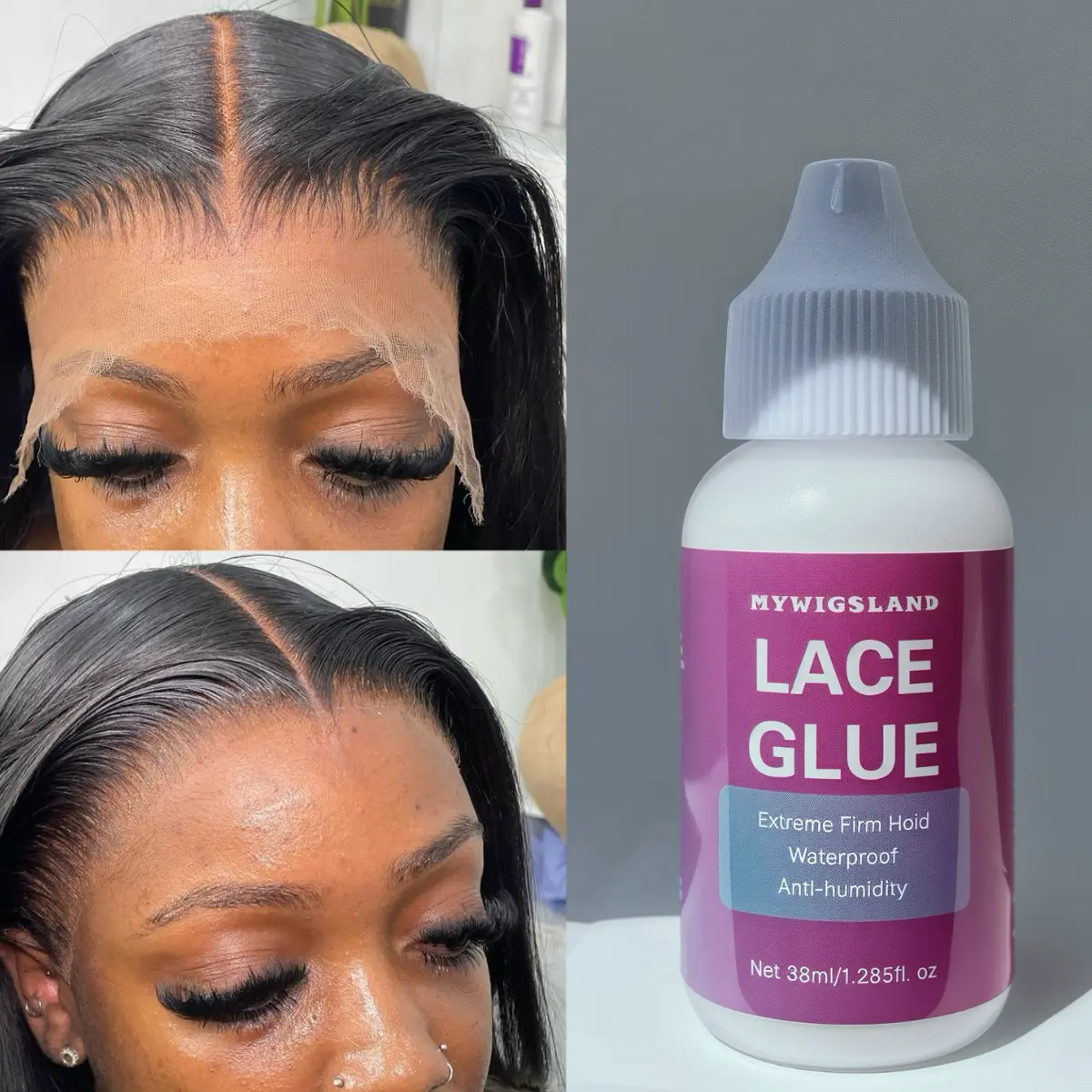 mywigsland Extreme Hold Lace Wig Glue, Waterproof Liquid Adhesive for an Invisible, Secure Bond, Unisex Hair Bonding Glue