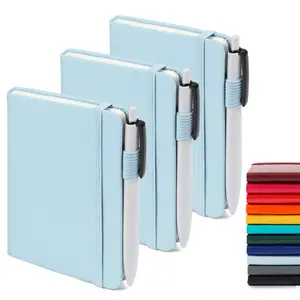 3 Pack Pocket Small Notebook Journals, Mini Cute Memo Notepad Hardcover College Ruled Lined Journals with Pen Holder for Women Girls Office School, with 3 Black Pens, 3.5”x 5.5”, A6,