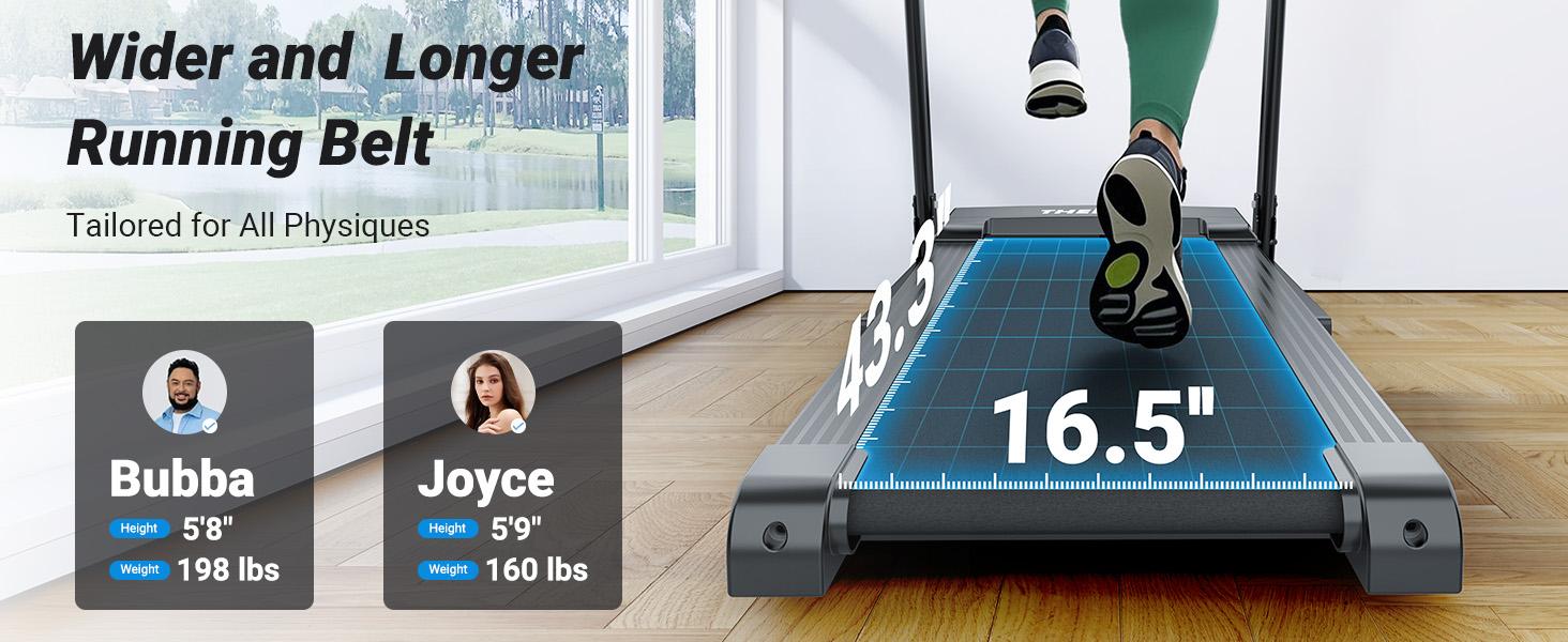 0-6% Manual Incline Treadmill, 300 lbs Capacity Treadmill with Manual Incline, 3.0 HP, Heart Rate Monitoring, Wider Running Belt