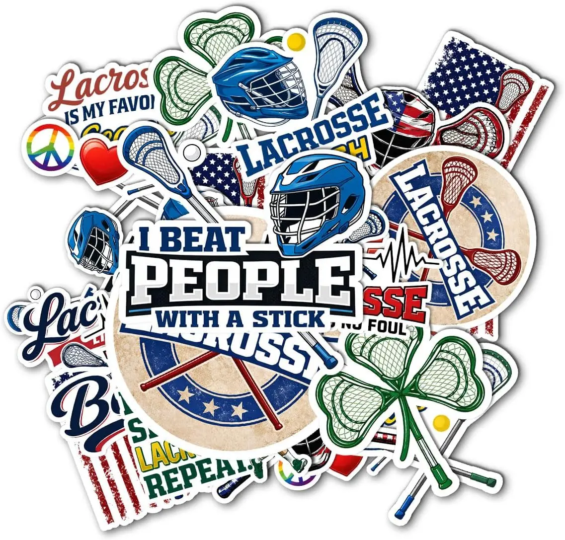 pcs Lacrosse Stickers, Funny Lacrosse Stickers, Funny Motivation Sports Decals, Lacrosses Players Decal for Laptop Water Bottle Toolbox Phone Case Guitar Luggage Helmet  inches