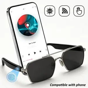 Smart Eyewear,Multifunctional Smart SunGlasses,Smart Eye Strain Glasses,Wireless Headphone Black Lens Bluetooth-Compatible Glasses,Smart Audio Glasses,Smart Sports Sunglasses with Mic,Boyfriend Gift,Electronic Gadets