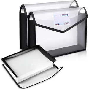 2PCS Plastic A4 Expandable File Folder Organizer for Important Documents