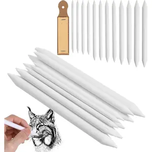13 Pcs Blending Stumps for Drawing Oil Pastel Blending Tools Sketching Sticks with 1 Pc Sandpaper Ideal for Artists & Students Sketching Shading Supplies