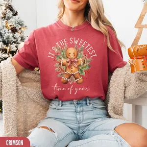 Cute Gingerbread Man T-shirt for Women, Christmas Tee, Holiday Shirt, Comfort Colors Shirt, Christmas Teacher Shirt, Christmas Baker Gift