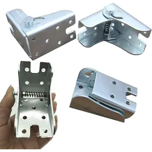 Folding Table Leg Hinges,Table Leg Bracket, 90° Locking Extension self-Locking Hinges for Folding worktops and Kitchen Folding Tables (4 Silver)