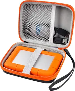 (DON'T MISS OUT) Case Compatible with LaCie Rugged Mini 1TB/ 2TB/ 4TB/ 5TB External Hard Drive Portable HDD, Storage Holder for Hard Drives for Mac and PC Computer & USB 3.0 2.0 Cable SD Cards (Box Only)