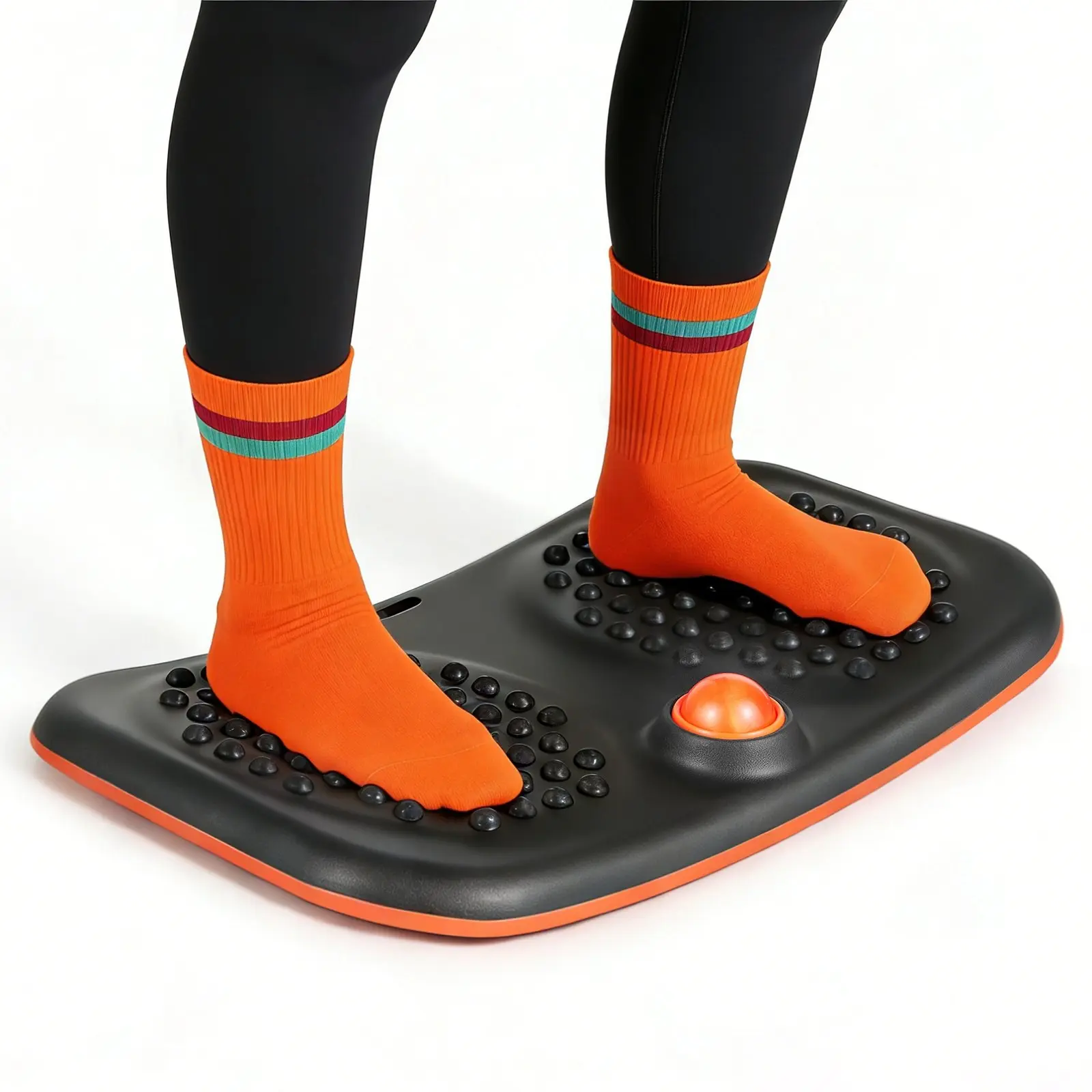 Balance Board and Wobble Board Trainer for Adults, Premium Stability Rocker for Core Training, Standing Desk Exercise, Home Gym, Office Fitness, Workstation, Portable and Lightweight Balance Equipment in Black