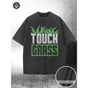 A 230G T-Shirt That Has Been Cleaned, Featuring a Humorous Grass-Themed Print, Made from High-Quality Wax-Printed, Machine Washable, with a Thickness Ideal for Summer Wear, Perfect for Outdoor Activities And Holiday Presents