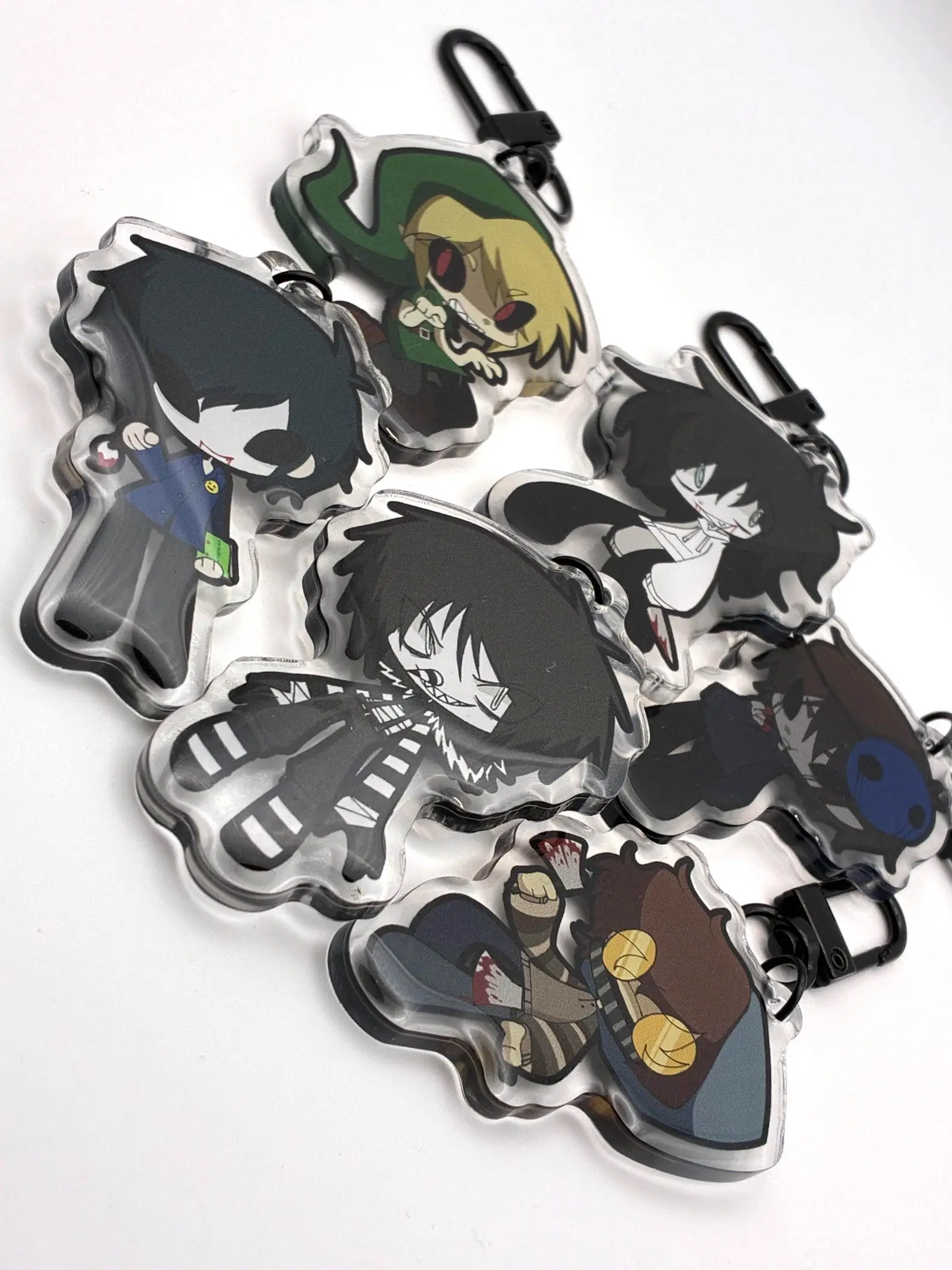 ガラクシアス　グッズまとめ CREEPYPASTAS Acrylic Keychains – Horror Chibi Charms Featuring