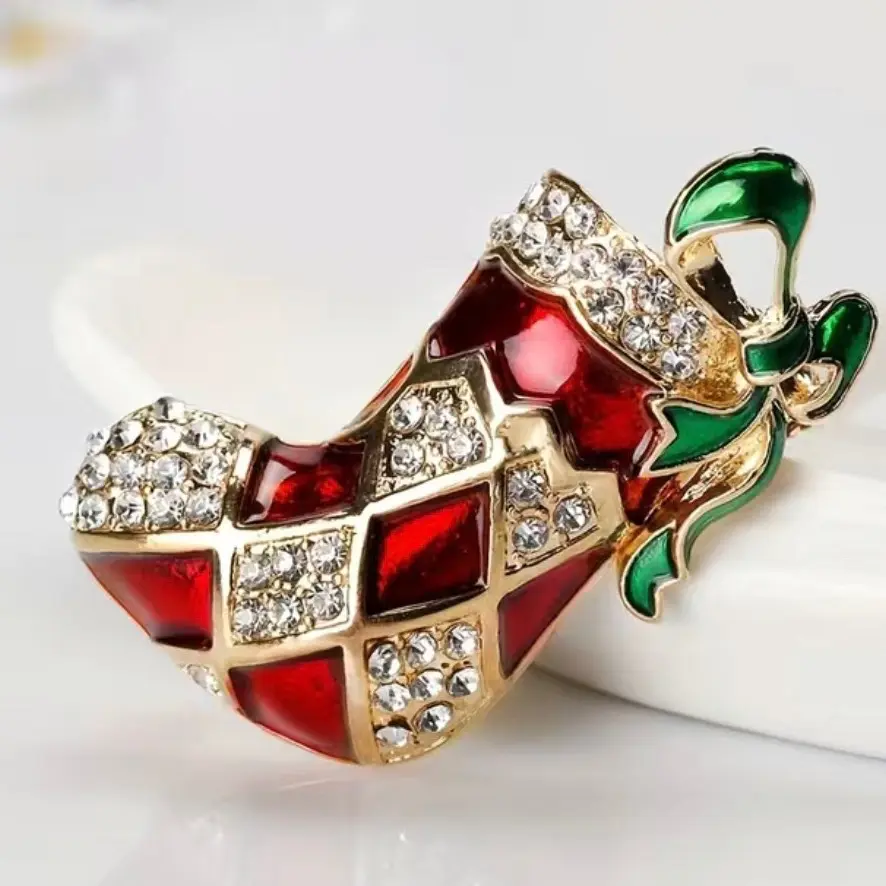 Christmas Sock Shape Brooch, Accessory Gift