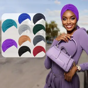 10pcs Women's Pre-Tied Twisted Turban Head Scarves - Bohemian Elegant Multicolor (Multicolor Suitable for Women &) - Soft Breathable Knotted Hair Wraps for Weddings, Cultural Events, Daily Wear