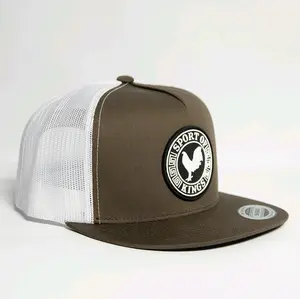 Sport Of Kings PVC Patch Flat-Bill 5 Panel Classic Trucker Snapback Hat 54