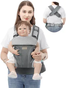 Baby Carrier, Safety-Certified 6-in-1 Baby Carrier Newborn to Toddler, Adjustable Detachable Infant Baby Hip Seat Carrier for 7-38lbs,All Seasons, Perfect for Shopping Travelling Lightweight Sling Multi-Position Ergonomic Multifunctional Harne harness fit
