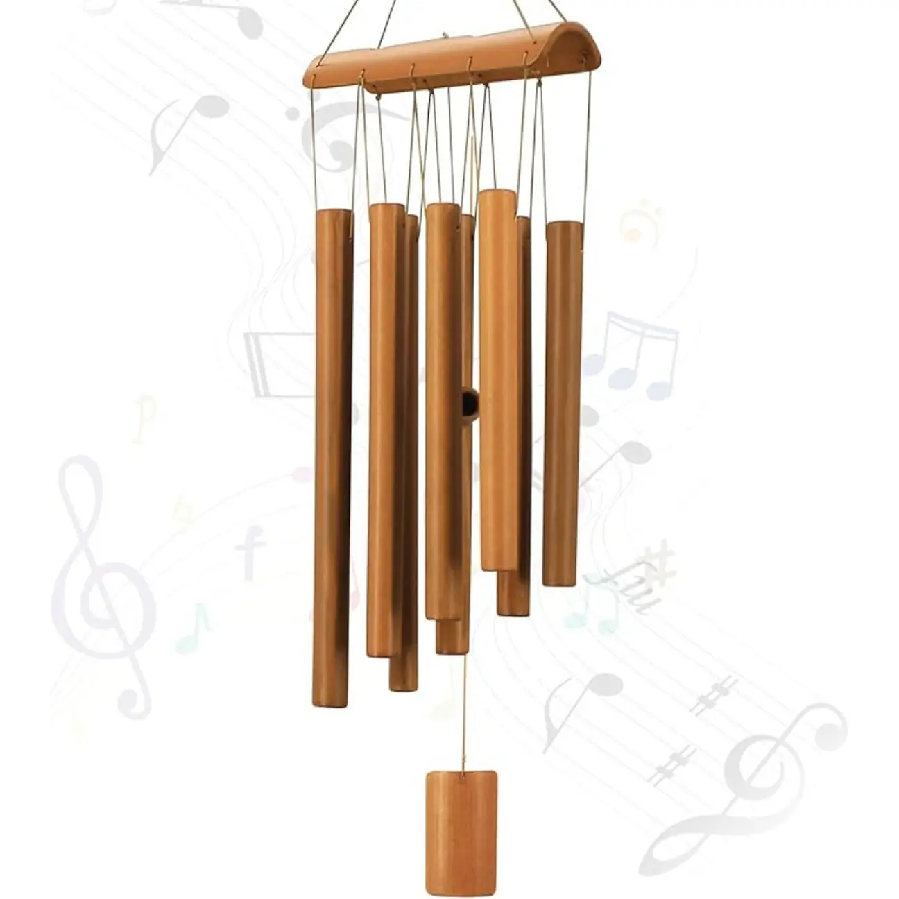 Fast Shipping - Wind Chimes for Outside, Hangable Sympathy Wind Chimes Bamboo Windchimes Outdoors with Natural Sounds, for Decorations Hanging Metal Ornaments