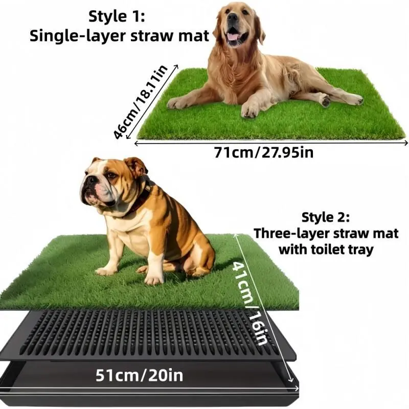 [PABHAN] Pet Cleaning Supplies | Single-layer Large Lawn Mat/three-layer Leak Proof Toilet Tray, Washable Reusable Dog Urine Pad, Easy To Clean and Odor Proof Puppy Training Pad, Portable for Indoor and Outdoor Use, Suitable for Small To Large Dogs