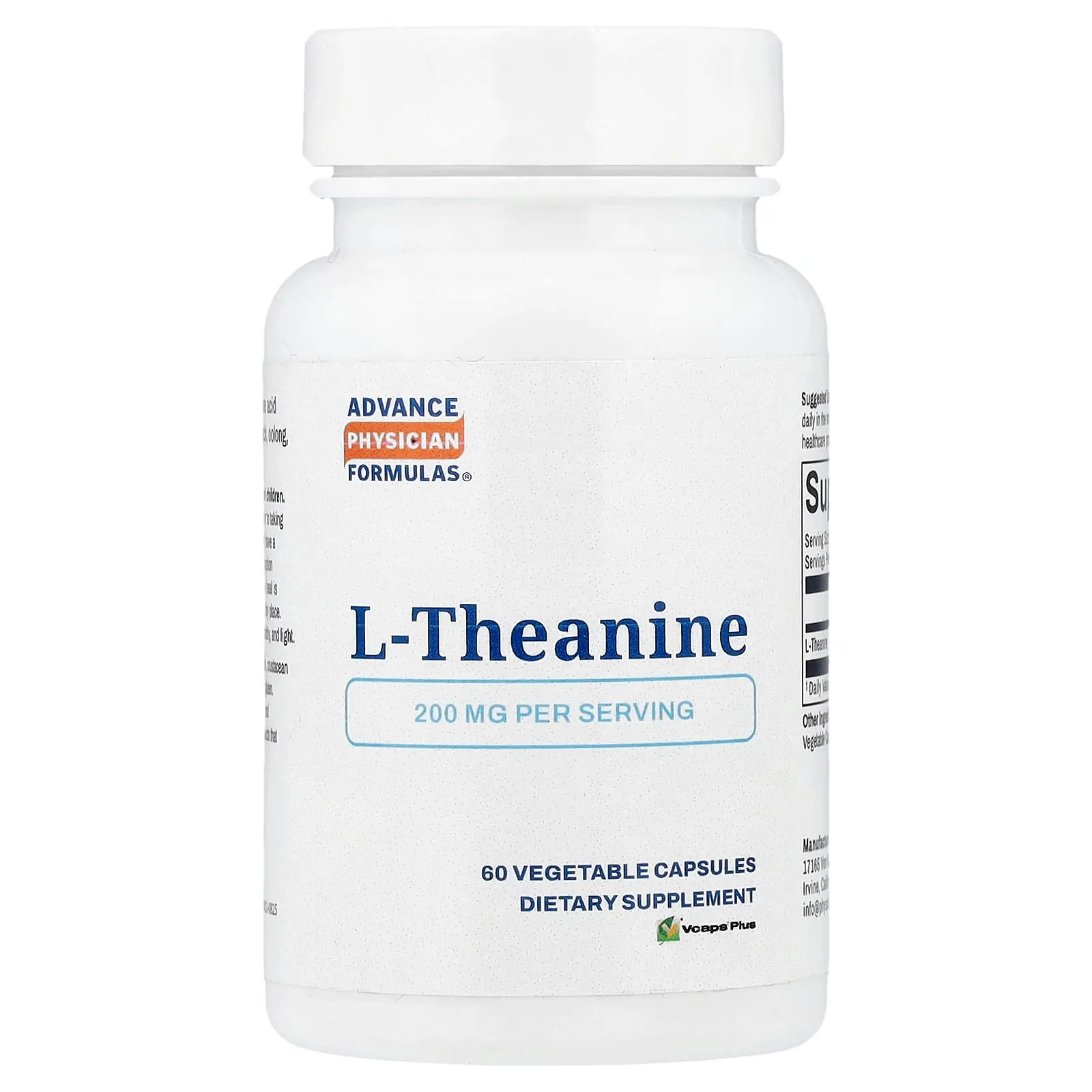 Advance Physician Formulas L-Theanine, 200 mg, 60 Vegetable Capsules