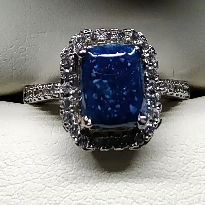 Cremains ring with CZ stones