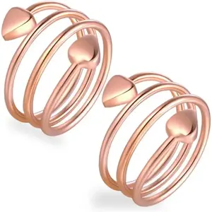 2pcs 99.99% Pure Copper Magnetic Rings for Women Hypoallergenic Adjustable Lymphatic Therapy Jewelry 4 Powerful Magnets Safe Effective & Fashionable