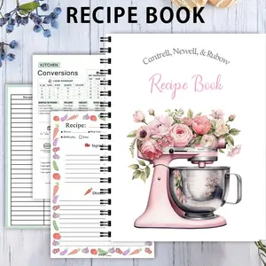 Back-to-School Kitchen Inspiration: Elegant macro Recipe Notebook - A Vintage Pastel Mixer Cookbook designed for both home and professional chefs. Durable paper and a charming kitchenware theme make it a perfect birthday/Christmas/back-to-school gift.