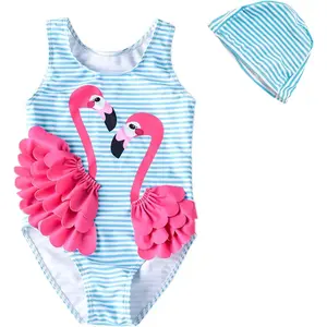 Baby Girl One Piece Swimsuit Swimwear Toddler Kid Flamingo Bikini Bathing Suit Sunsuit Rash Guard 1-5t
