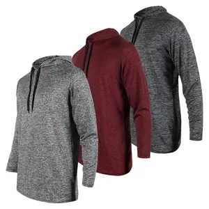 Ultra Performance Mens 3 Pack Dry Fit Long Sleeve Pullover Hoodies, Moisture Wicking Active Tech Workout Shirts Sweatshirts