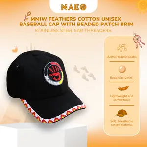 Native American Beaded Hat | MMIW Red Hand Cap | Handmade Tribal Baseball Cap