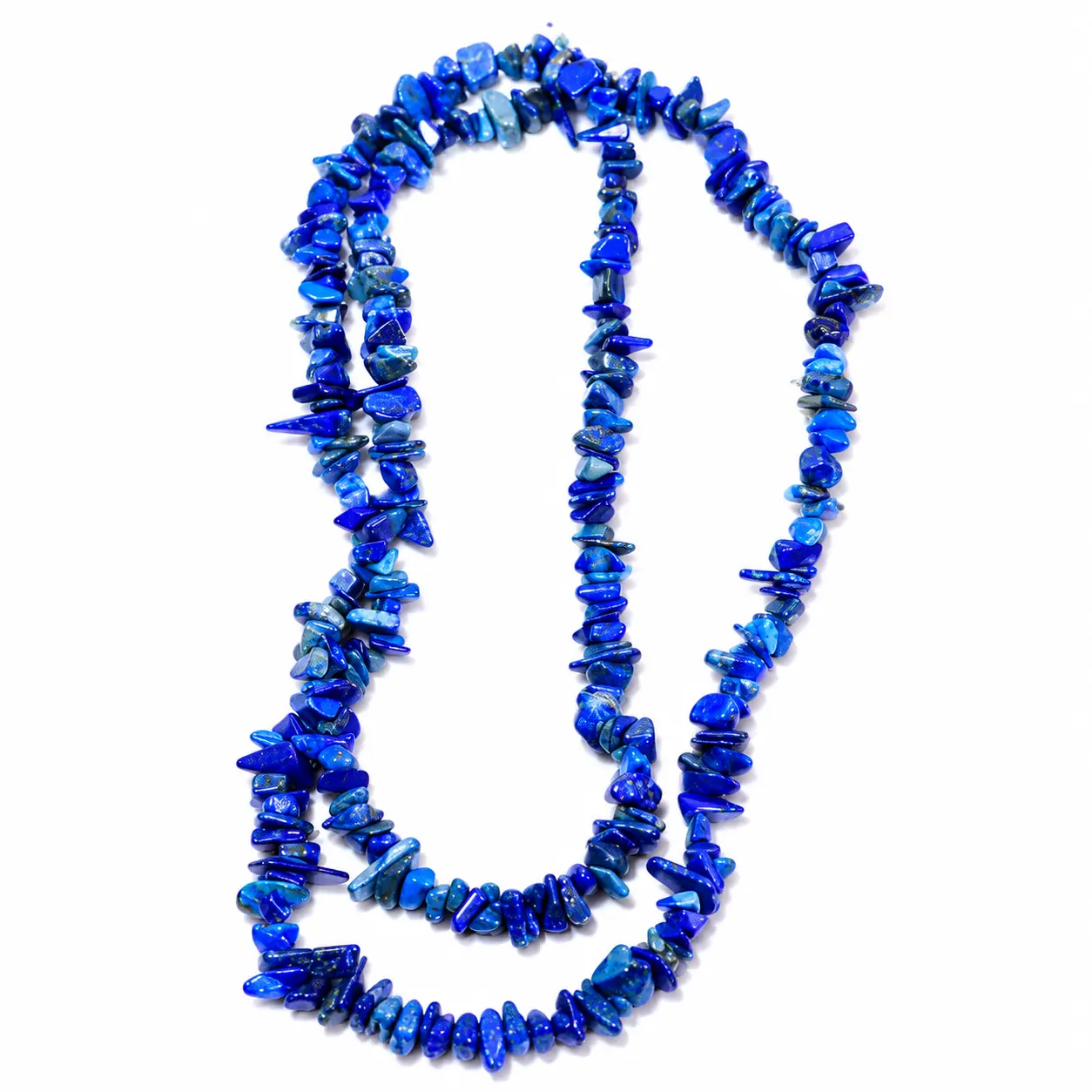 LUMINA GEMS Boho Natural Genuine Irregular Raw Lapis.Lazuli Chip Stone Bead Necklace,20-22'' Matinee Length Casual Fashion Jewelry,Wisdom Stone,Positive Energy,Ideal Gift for Female