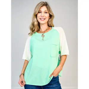 Raglan Sleeve Roomy Fit Round Neck Top