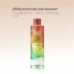 Tropicana Body Oil, 4oz with Apricot, Jojoba, Avocado Oils & Vitamin E Oil, Fast-Absorbing, Nourishes and Hydrates Skin, Body Care, Peach & Honey layer Fragrance Moisturizer Hydrating Moisturizing