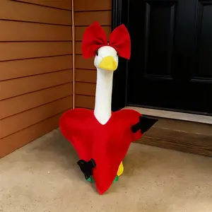 Valentine's Day Lawn Goose Set, Heart Vest and Bow Headband, Porch Decoration, Easy Care Accessories, Party Decoration, Outdoor Decoration