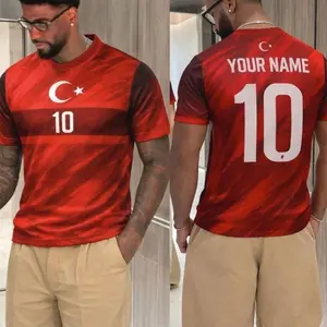 Personalized Turkiye Soccer Fan 3D T-Shirt, Turkey Custom Name Number Football Jersey Red Top, Jersey For Supporters OG9 MZT S2U
