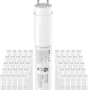 ETL 50 Pack T8 LED Tube Lights 4FT, Fluorescent Replacement, 48 Inch, 14W, 2450LM, 5000K Daylight, Single or Double End Power, Type A+B, Plug and Play or Ballast Bypass, Frosted