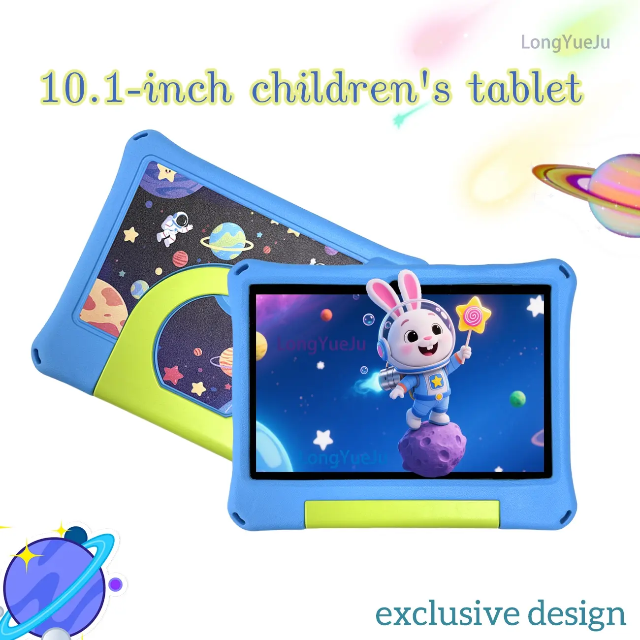 10.1 Inch Latest Android WiFi Touchscreen Tablet, Iwawa Education Software Installed, Parental Control, Portable Shockproof Case, Christmas Gift, Android Learning Tablet