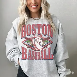 Boston Baseball Sweatshirt, Vintage Washed Tee, Comfort Colors T-shirt, Game Day Oversized Hoodie