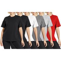 (Crew Neck)Blackx2-White-Charcoal-Heather Grey-Red