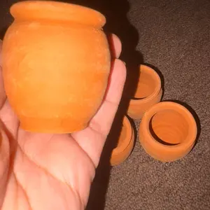 Clay Mini Cantarito Barro natural sin esmalte  1 pz Mini Tekilero Shot Handcrafted natural clay Vase broken
