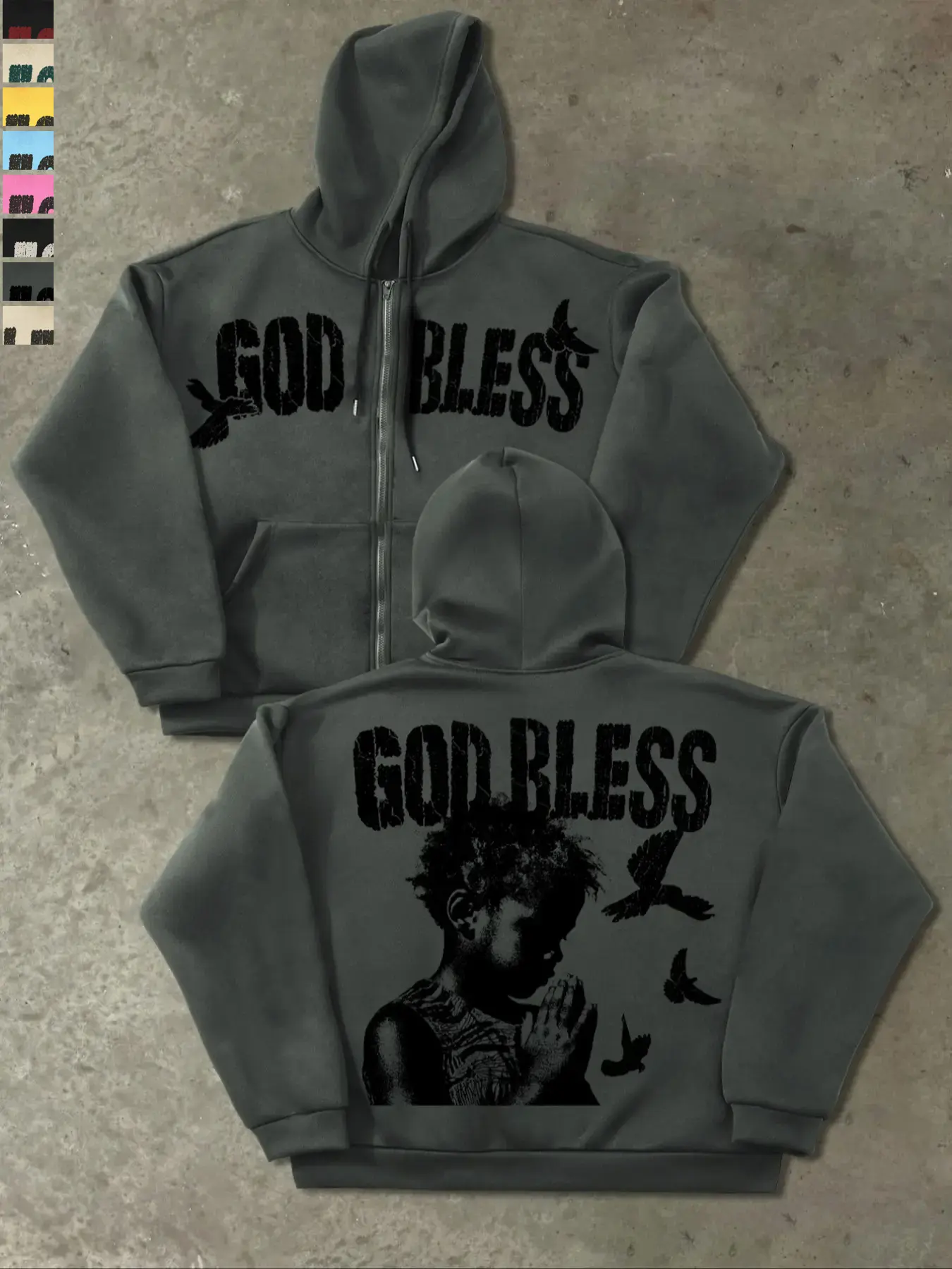 Men's Full-Zip Hooded Fleece Jacket, Graphic Artistic Print, Lightweight Zip-Up Coat with Pockets, Casual Spring & Fall Wearyoongi 93 hoodie