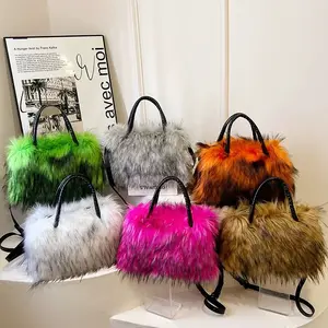 Women's Shoulder Handbags Faux Fur Tote Bag Fluffy Satchel Handbags for Women, Mom, Friend, Bridesmaids