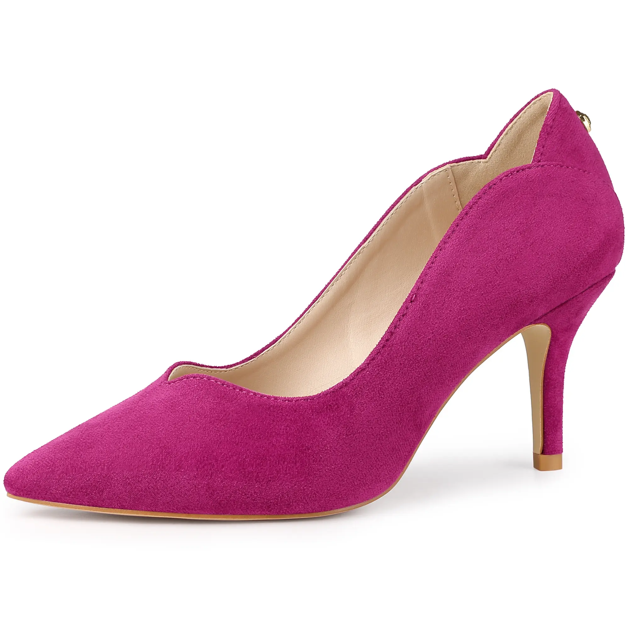 BLISSFUL STEP Women's Pointed Toe Pull on Stiletto Heels Pumps