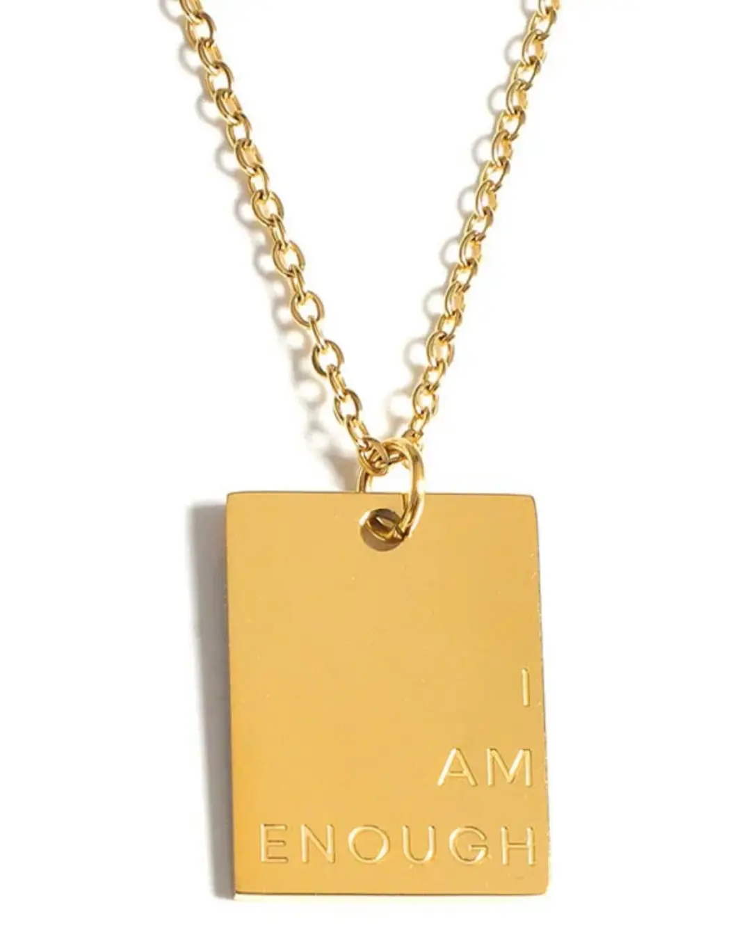 I Am Enough Necklace – Affirmation Pendant in Gold or Silver
